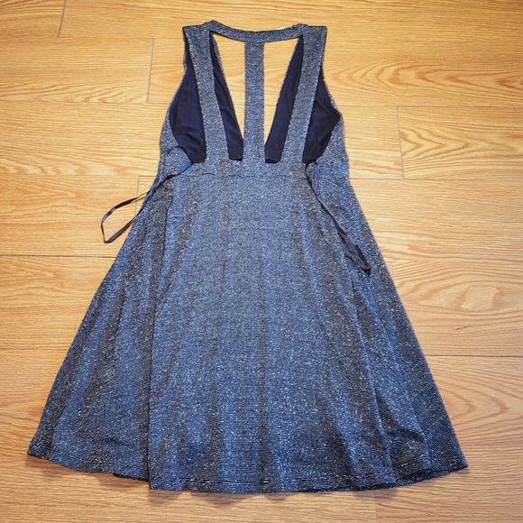 Free People Dance Of The Night Metallic Silver V Neck Mini Dress Size Small - Picture 13 of 16